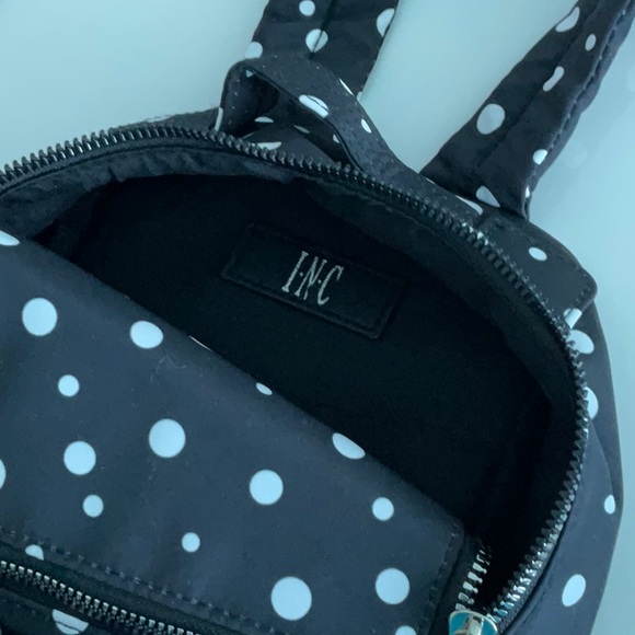 NWOT INC mini backpack. Black white polka dots - Picture 4 of 4